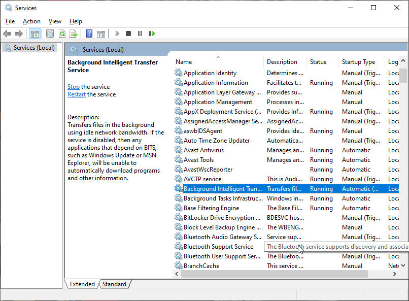 Windows services.msc